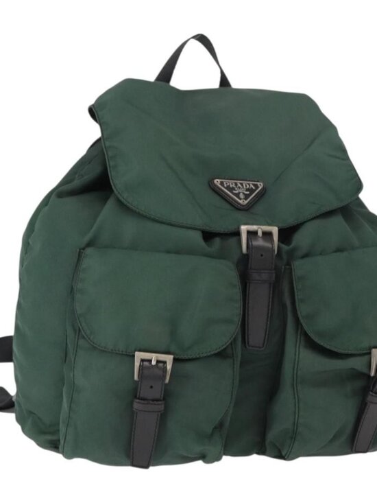 PRADA Backpack Nylon Green Silver Auth 159970 main image 8